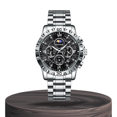 Rex | Opulent Chronograph Watch with Sleek Metal Band | 43.9mm