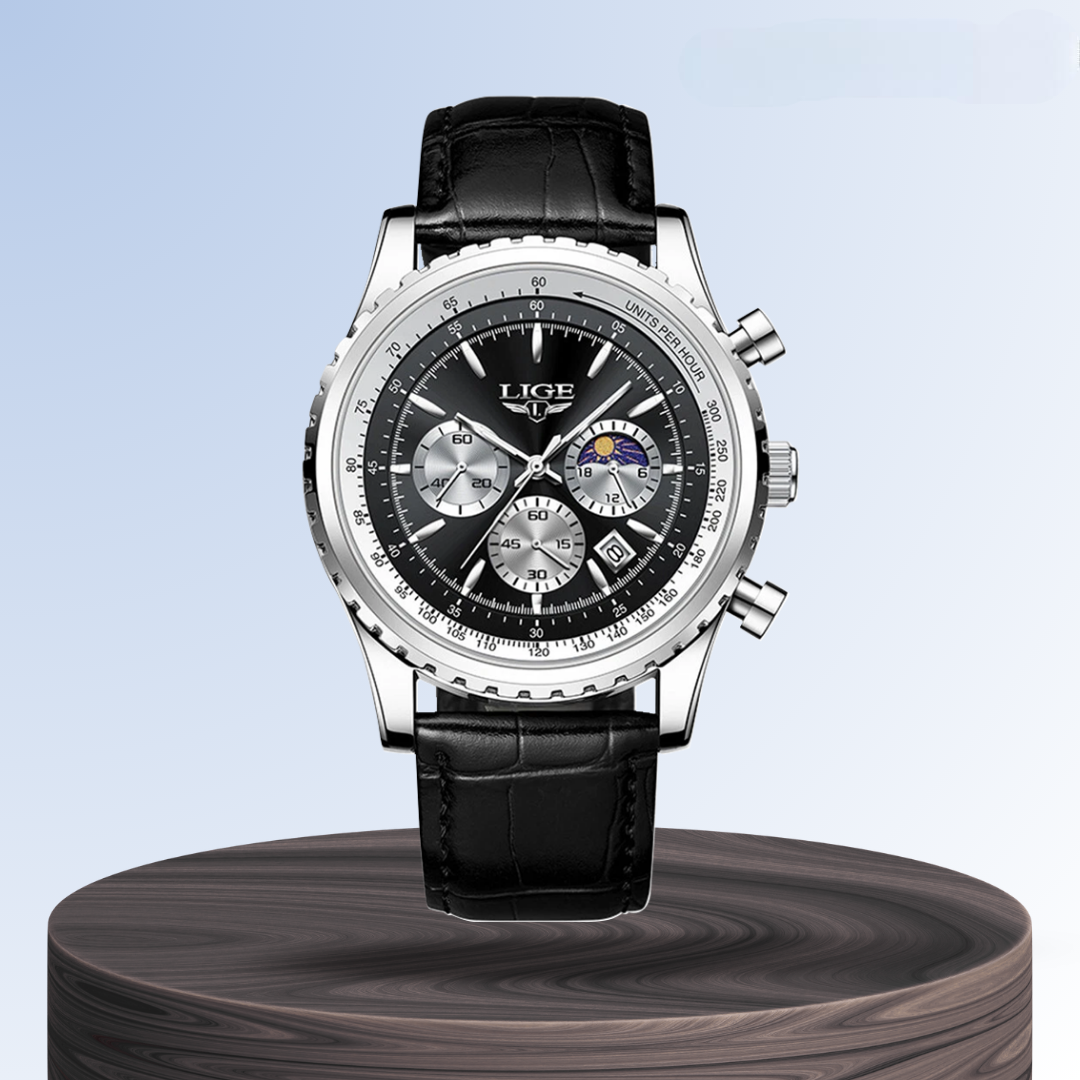 Leo | Elegant Chronograph Moon Phase Watch| 46mm