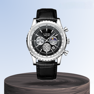 Leo | Elegant Chronograph Moon Phase Watch| 46mm