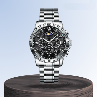 Rex | Opulent Chronograph Watch with Sleek Metal Band | 43.9mm