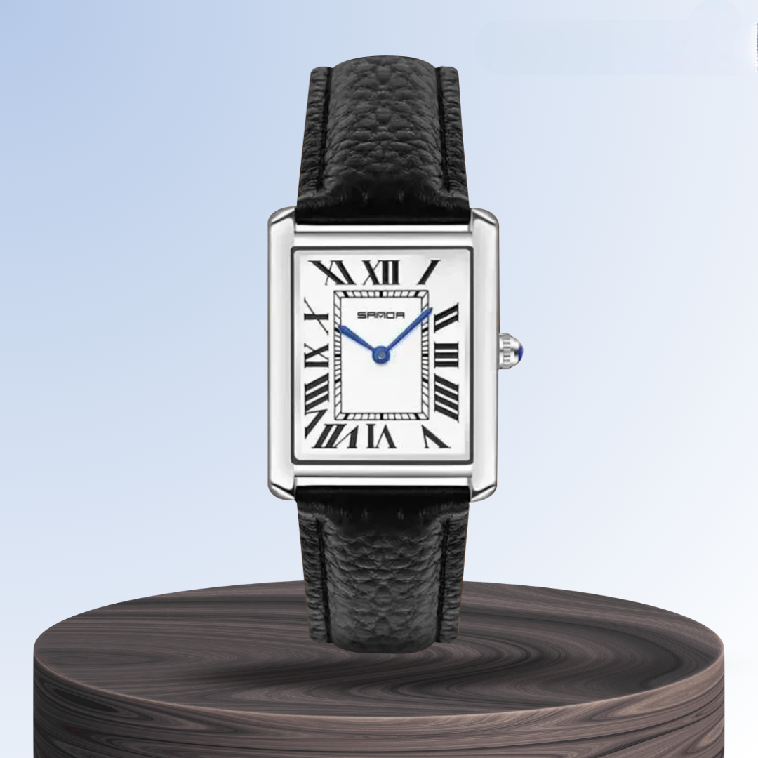 Matthew | Rectangular Watch with Silver-Tone Case | 28*27mm