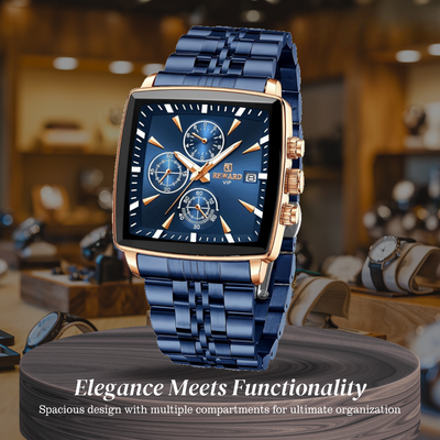 Troy | Men's Rectangular Luxury Quartz Wristwatch | 47mm