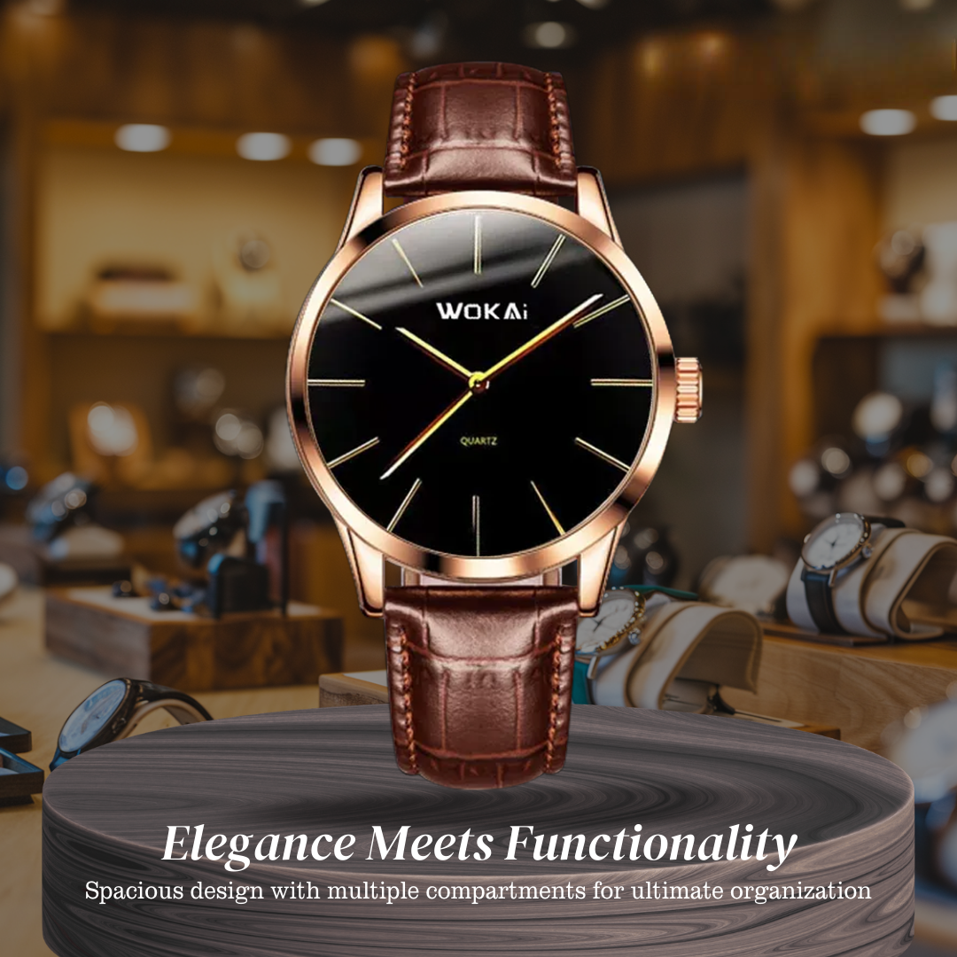 Ian | Elegant Rose Gold Quartz Watch Dean | 40mm