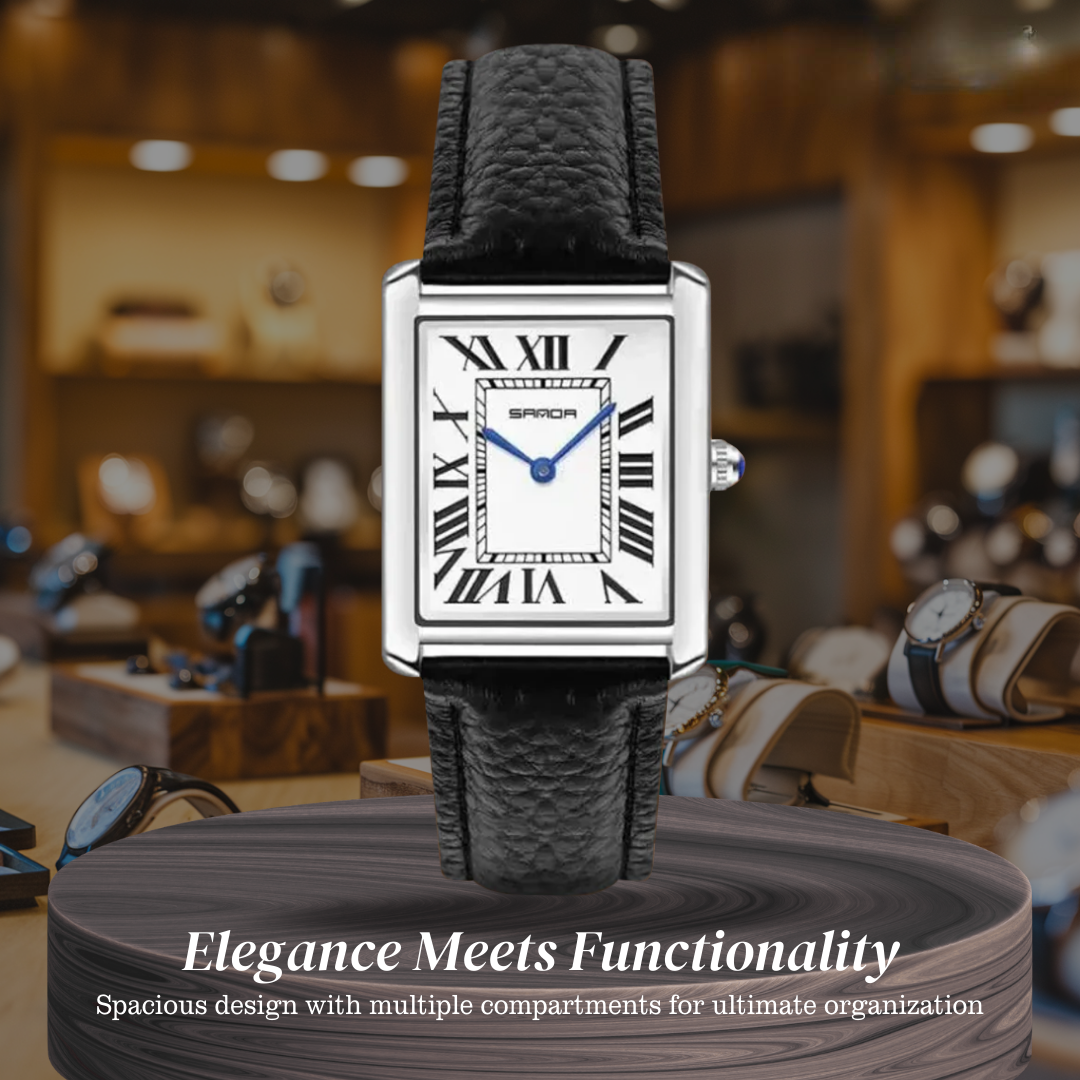 Matthew | Rectangular Watch with Silver-Tone Case | 28*27mm