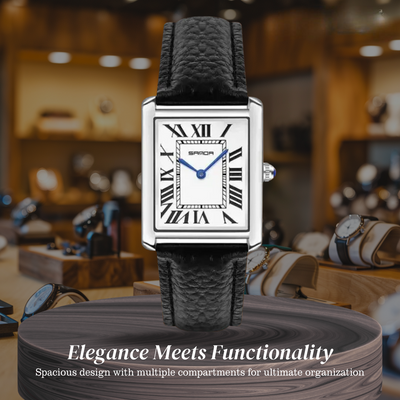 Matthew | Rectangular Watch with Silver-Tone Case | 28*27mm