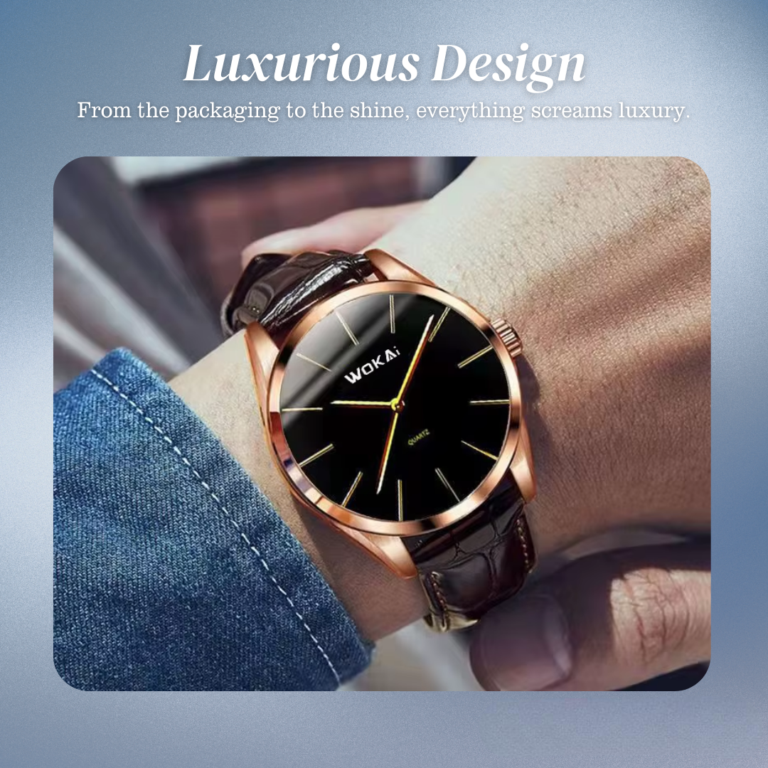 Ian | Elegant Rose Gold Quartz Watch Dean | 40mm