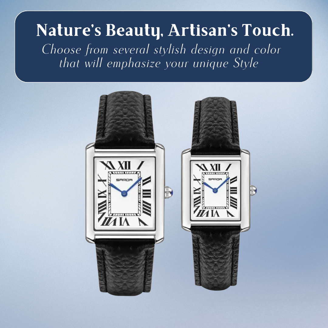 Matthew | Rectangular Watch with Silver-Tone Case | 28*27mm