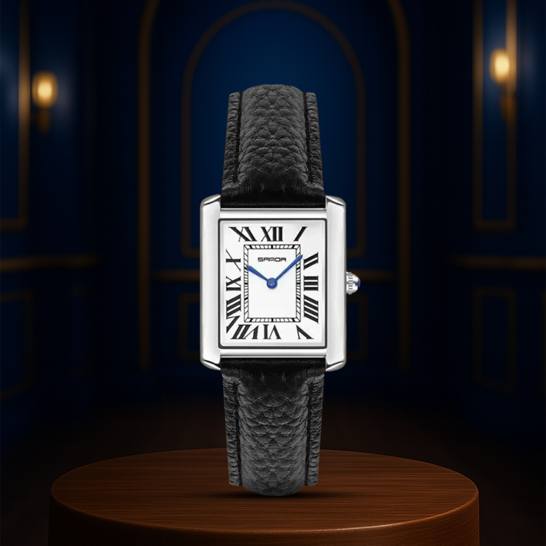 Matthew | Rectangular Watch with Silver-Tone Case | 28*27mm