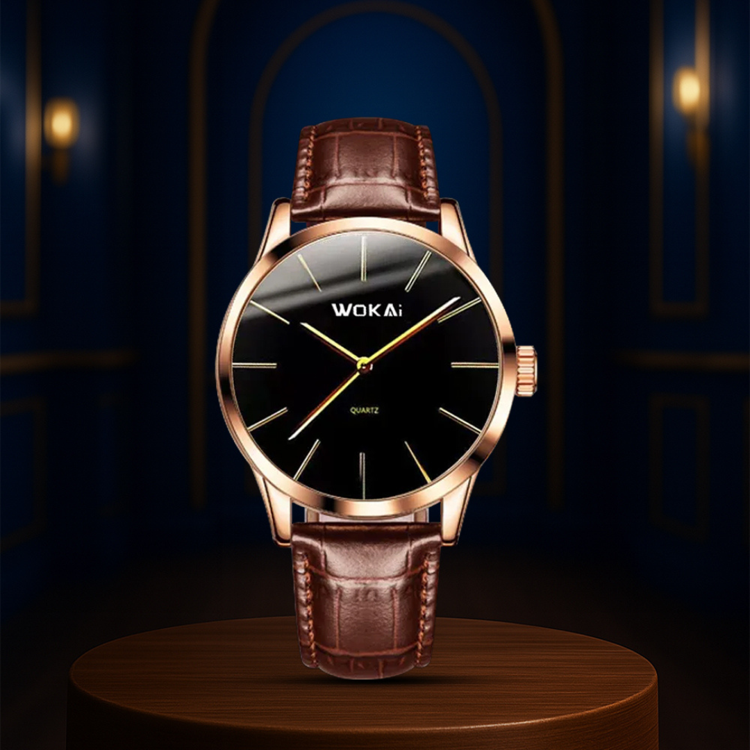 Ian | Elegant Rose Gold Quartz Watch Dean | 40mm