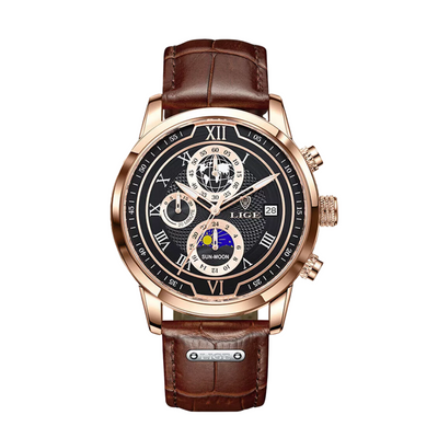 Liam | Celestial World-Time Leather Watch | 43mm